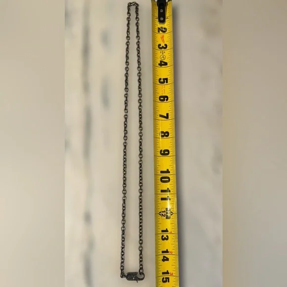 Textured Gunmetal Chain Necklace with Padlock Clasp - Picture 4 of 6